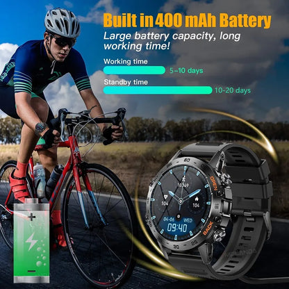 Smartwatch 1.39" Bluetooth  Fitness Heart Rate Health For Android IOS