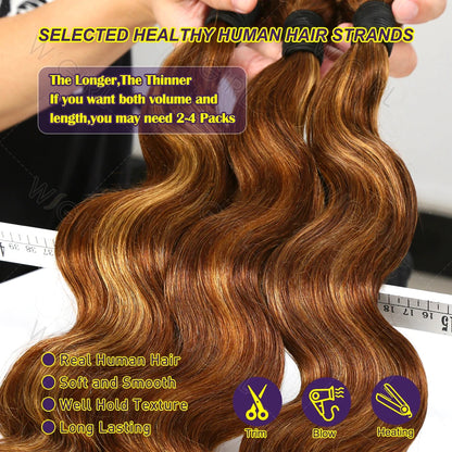 Wig girl Highlight Body Wave Raw Bundles 100% Human Hair