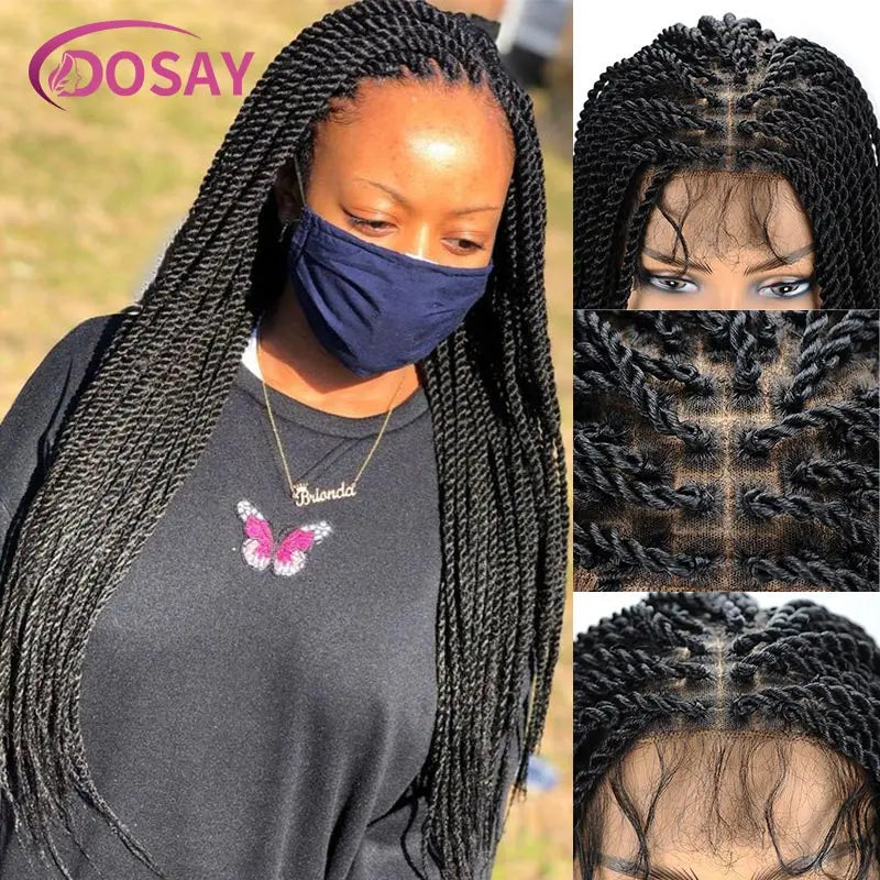 Twist Braided Wigs Box Braided Lace Front Wig