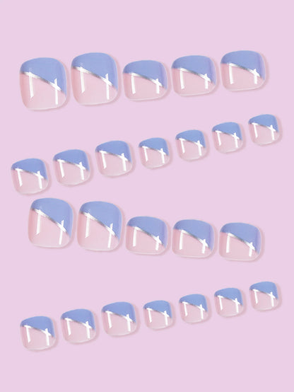 Summer Simple Fake Toenails Full Cover Square
