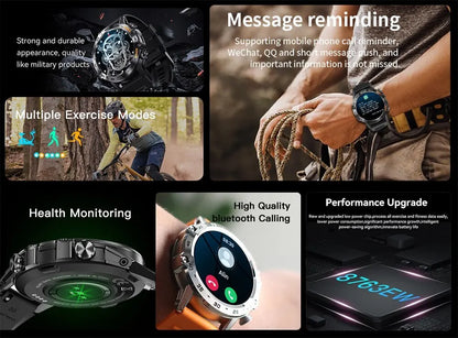 Smartwatch 1.39" Bluetooth  Fitness Heart Rate Health For Android IOS
