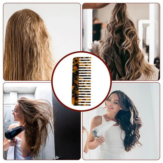 Acetate Hair Comb Antistatic Marbled Wide Tooth Detangling Comb Wide Tooth