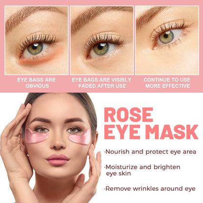 60pcs Rose Eye Mask Fades Fine Lines, Eye Bags, Dark Circles