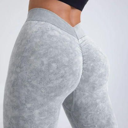 V Back Yoga Pants Women Workout Sport Leggings Fitness Seamless Leggings
