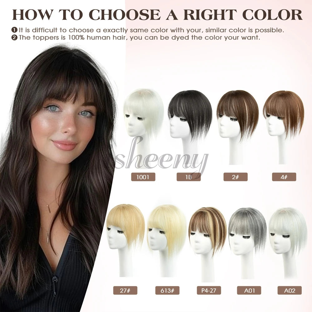 20cm Human Hair Topper with 5x9cm Base Net Natural Look Straight Hairpiece Seamless Blending to Hide Bald Spots or White Hair