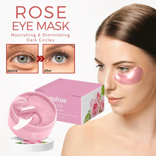 60pcs Rose Eye Mask Fades Fine Lines, Eye Bags, Dark Circles