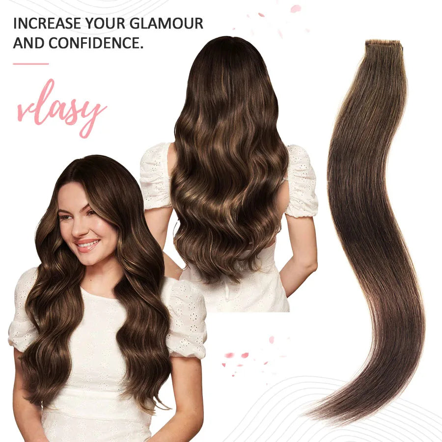 16pcs Light Blonde PU Skin Tape Hair Extensions Invisible Adhesive Tape Human Hair