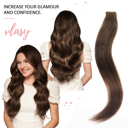 16pcs Light Blonde PU Skin Tape Hair Extensions Invisible Adhesive Tape Human Hair