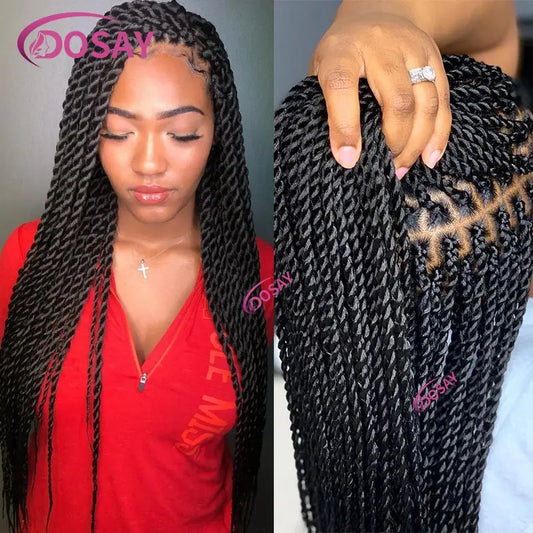 Twist Braided Wigs Box Braided Lace Front Wig