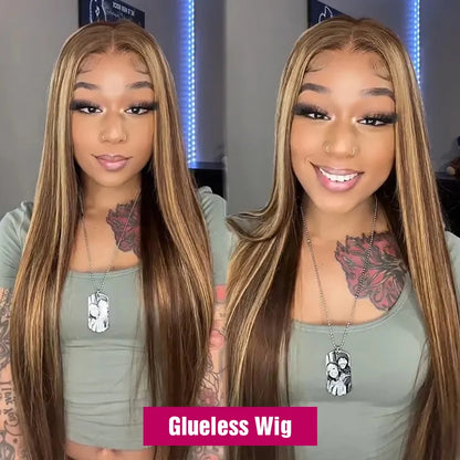 Highlight Glue less Wig Human Hair Ready To Wear And Go For Women 13x6