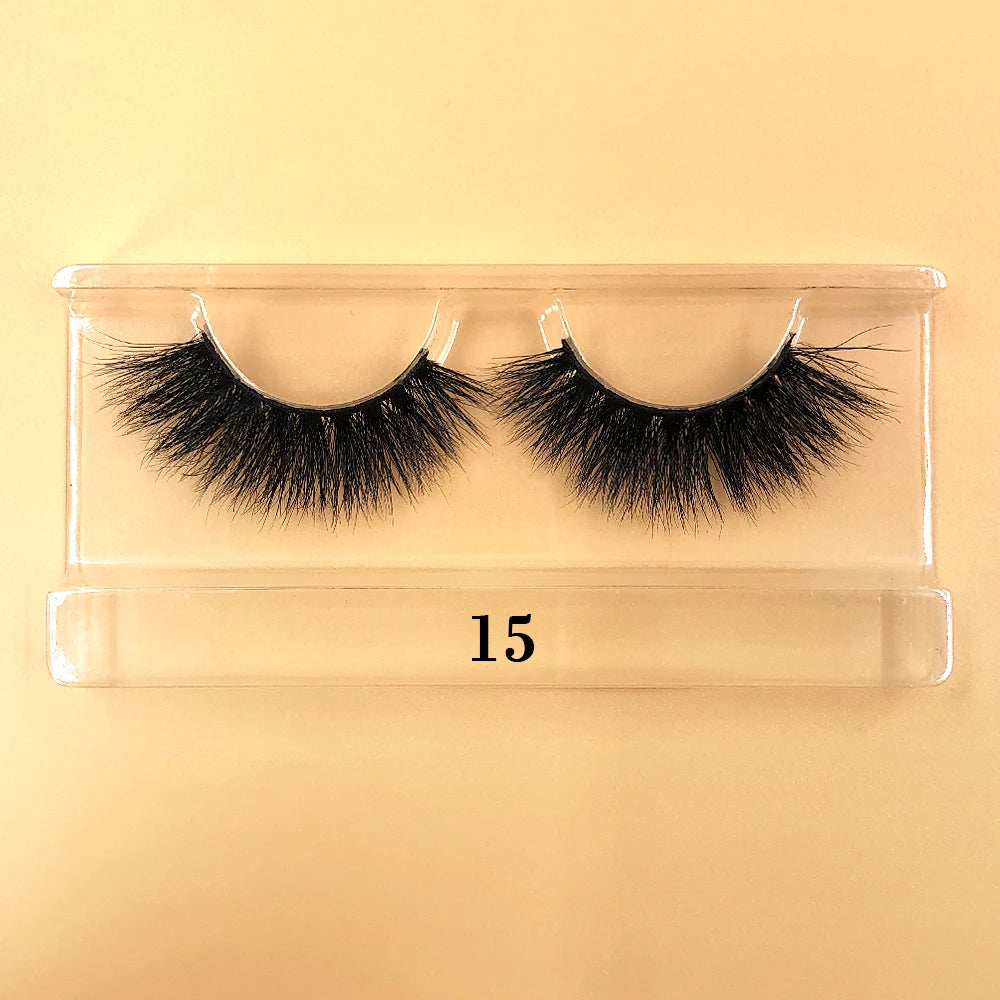 Fluffy 100% Natural Mink Lashes Make up Tool1 Pair Short Soft 15-20mm