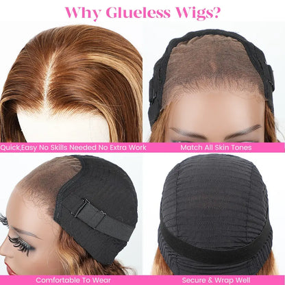 Highlight Glue less Wig Human Hair Ready To Wear And Go For Women 13x6