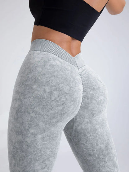 V Back Yoga Pants Women Workout Sport Leggings Fitness Seamless Leggings