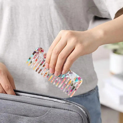 Acetate Hair Comb Antistatic Marbled Wide Tooth Detangling Comb Wide Tooth