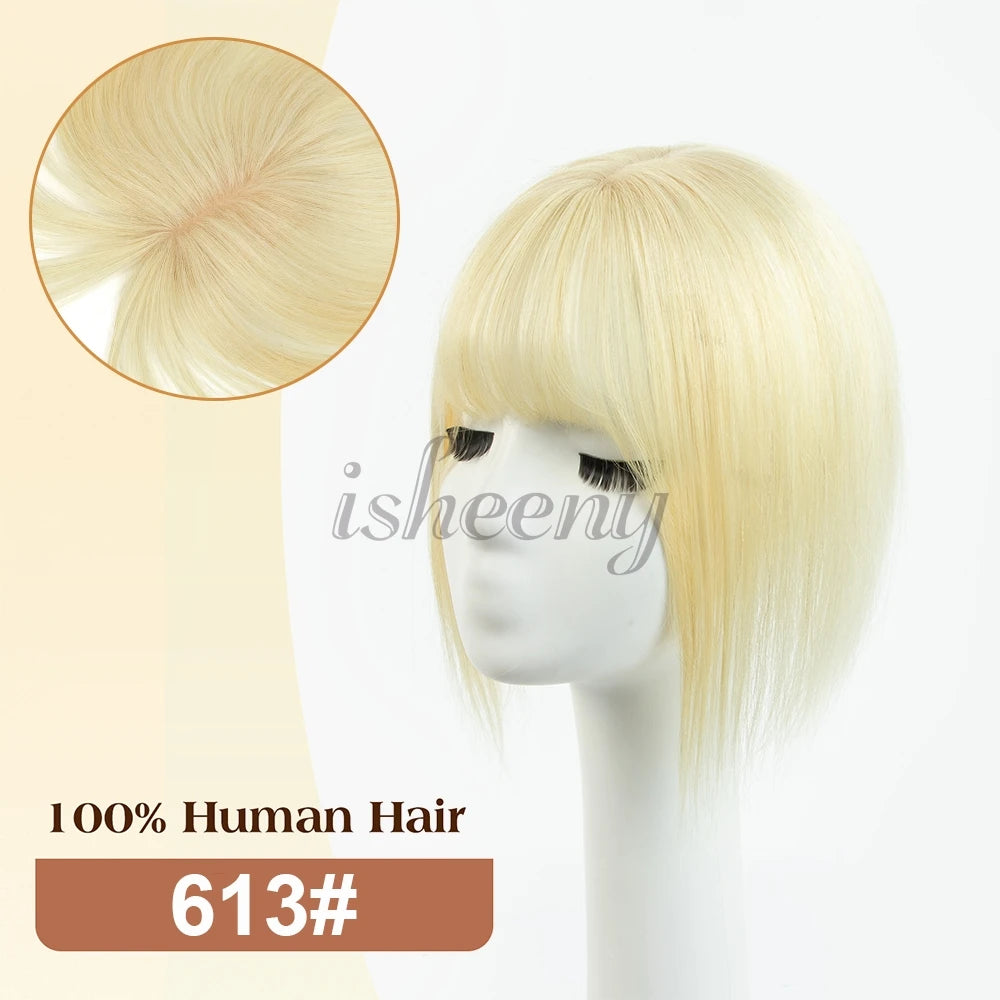 20cm Human Hair Topper with 5x9cm Base Net Natural Look Straight Hairpiece Seamless Blending to Hide Bald Spots or White Hair
