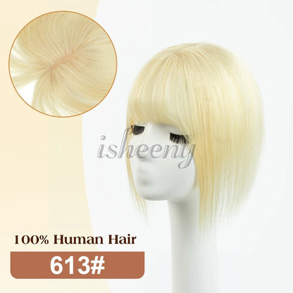20cm Human Hair Topper with 5x9cm Base Net Natural Look Straight Hairpiece Seamless Blending to Hide Bald Spots or White Hair