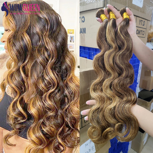 Highlight Body Wave Bundles Brazilian Hair Weave Bundles