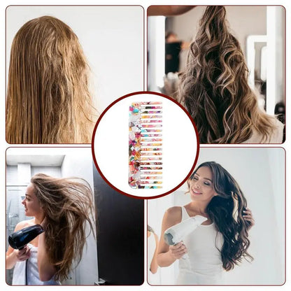 Acetate Hair Comb Antistatic Marbled Wide Tooth Detangling Comb Wide Tooth