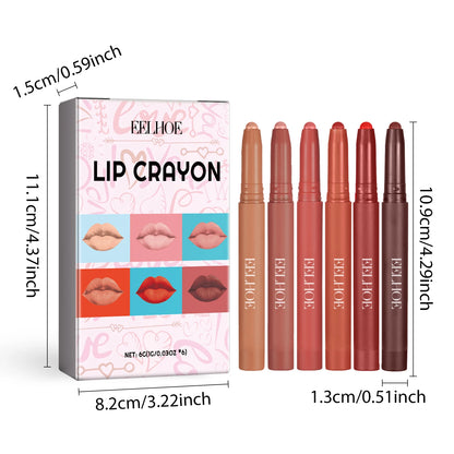 6 Colors Non-fading Lip Gloss Waterproof Lipstick Pen Matte Long-lasting