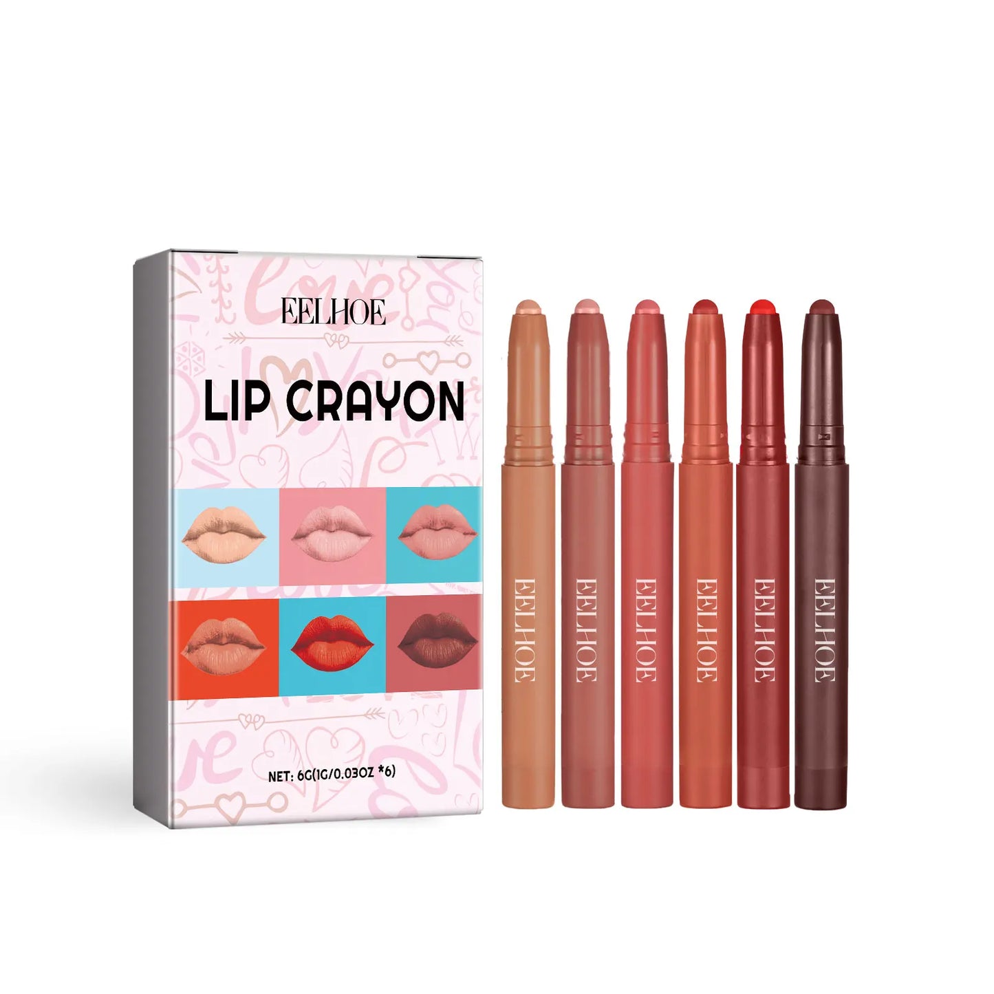 6 Colors Non-fading Lip Gloss Waterproof Lipstick Pen Matte Long-lasting