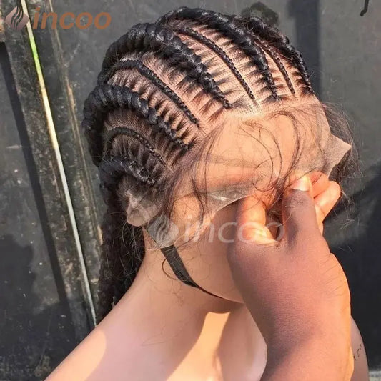 36 Inches Cornrows Braided Wigs Synthetic Full Lace Wig