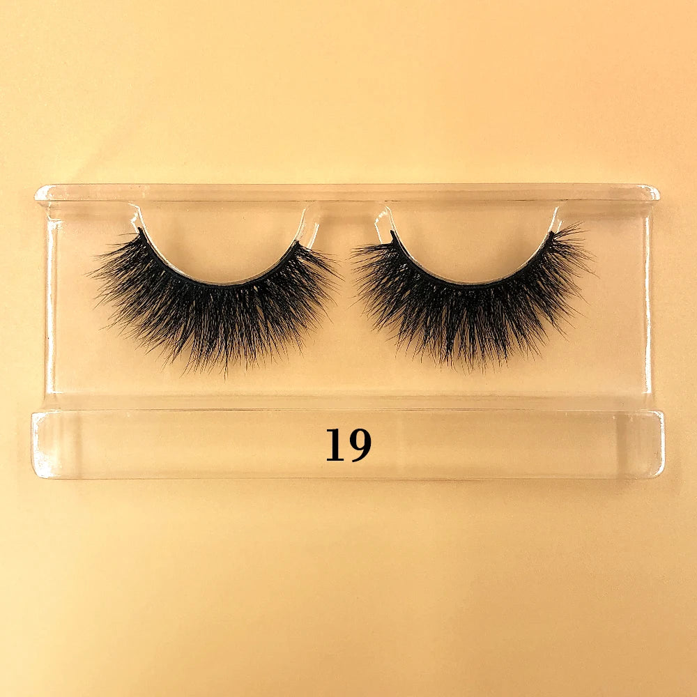 Fluffy 100% Natural Mink Lashes Make up Tool1 Pair Short Soft 15-20mm